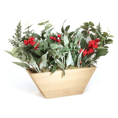 22" Christmas Eucalyptus and Berry Arrangement - National Tree Company