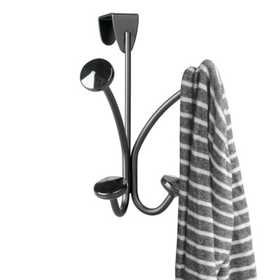 mDesign Over Door Hanging Storage Organizer Rack, 4 Hooks : Target