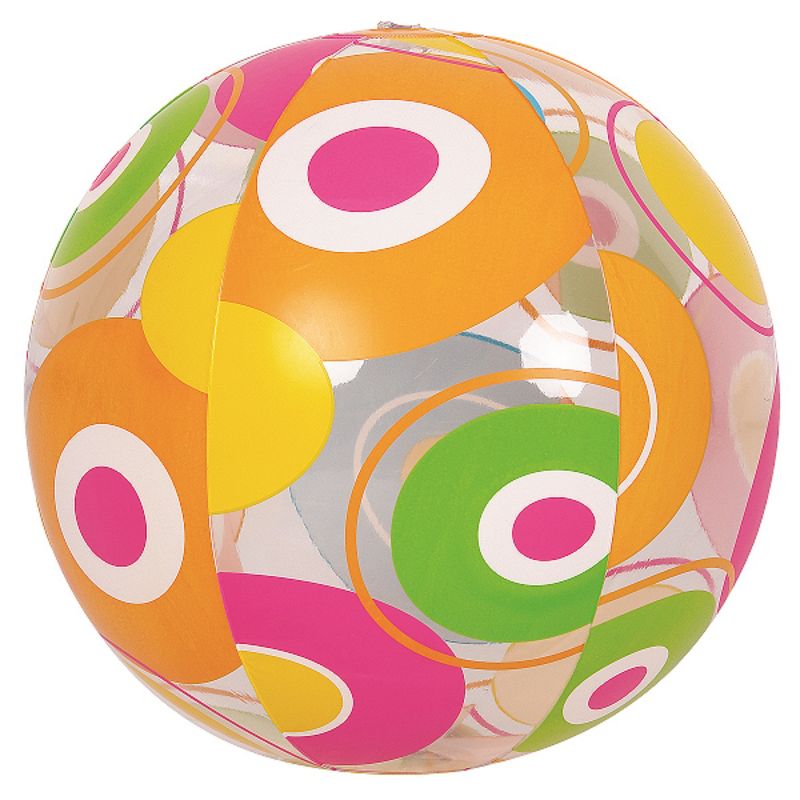 Pool Central 20" Inflatable Colorful 6-Panel Circle Print Beach Ball Swimming Pool Toy - Vibrantly Colored, 1 of 2