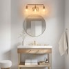 DORESshop 27 In. 3-Light Brushed Nickel Vanity Light with Clear Glass Shades, Elegant Bathroom Wall Sconce for Vanity or Mirror - 3 of 4