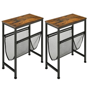 Costway 2PCS Narrow End Table with Holder Sling Industrial Accent Console Table - 1 of 4