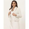 INSPIRE CHIC Women's Cropped Lapel Long Sleeve Fluffy Faux Fur Jackets - 2 of 4