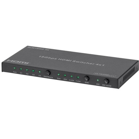 Blackbird 4K HDMI 2.0 and USB 3.0 2x1 KVM Switch, 4K@60Hz, HDR, YCbCr  4:4:4, HDCP 2.2 