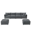 VYNXARIA 136" Chenille Modular Sectional Sofa with Deep and Wide Seat,U Shaped Cloud Couch Set with Double Cushions,6 Seat Sofa，Cream - 3 of 4
