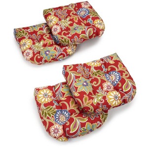 Blazing Needles, 19-inch U-Shaped Spun Polyester Outdoor Tufted Dining Chair Cushions (Set of 4) - 1 of 1