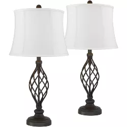 HOME Set of 2 Fabric Uplighter Shades Stylish With This Great-Value Pair Cream 