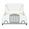 CAVINAS Twin/Full Size Car-Shaped Platform Bed with Wheels,Plywood Bed Frame for Kids Room,Bedroom - 3 of 4