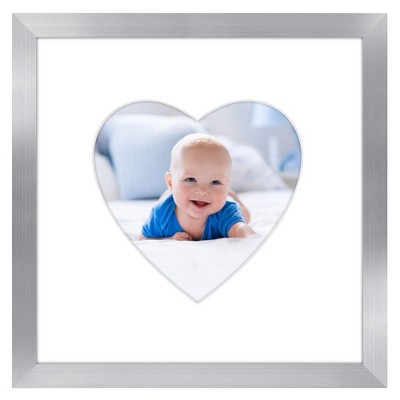 Americanflat 12" x 12" Picture Frame with Mat - Round & Heart Designs - Stylish Decor for Living Rooms, Dorms, Offices & More