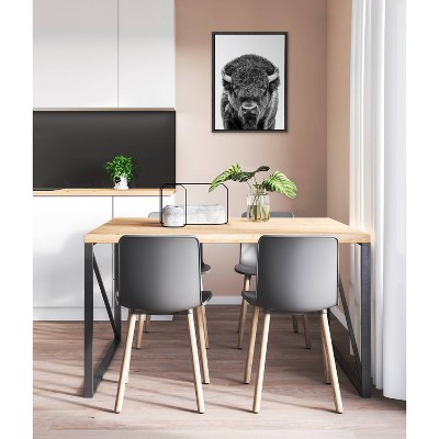 Sylvie Black and White Bison Portrait Canvas Art