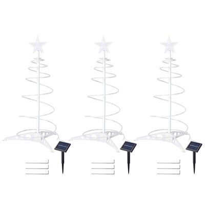 Yescom Munchkin  3 pack 2ft Spiral Tree for Indoo forr Outdoor Holiday Christmas Decoration Cool White Cold White