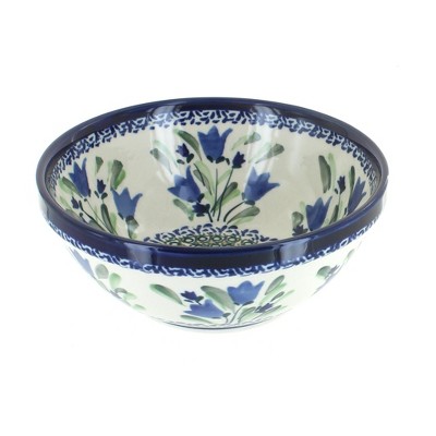 Blue Rose Polish Pottery Blue Tulip Small Serving Bowl