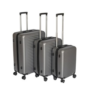 ORRD 3-Piece Dark Gray ABS Suitcase Set, 20 24 28 Inch Luggage