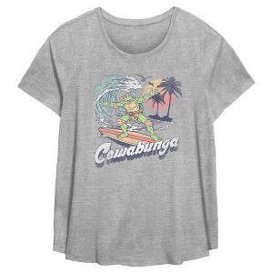 Women's Teenage Mutant Ninja Turtles Retro Cowabunga Michelangelo T-Shirt - 1 of 3