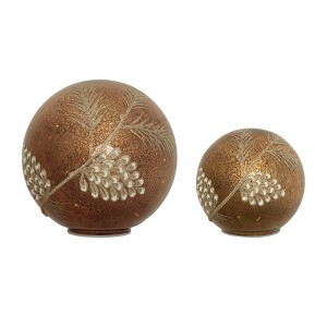 LED Pinecone Globe (Set of 2) - 1 of 4