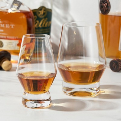 Viski 18.5 Oz Clear Crystal Whiskey Glasses with Heavy Base