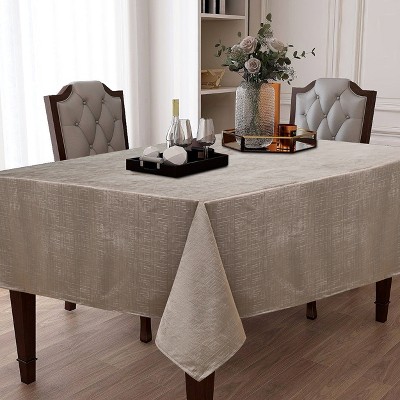 Kate Aurora Modern Lux Embossed Toscana Tablecloth in Earth Tone Colors