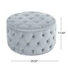 CAVINAS Modern Velvet Upholstered Ottoman Stool,Button Tufted Round Ottoman for Living Room,Bedroom - 4 of 4