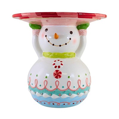 December Diamonds 11.25 In Snowman Holiday Server Stand Peppermint Stand Dessert Stands