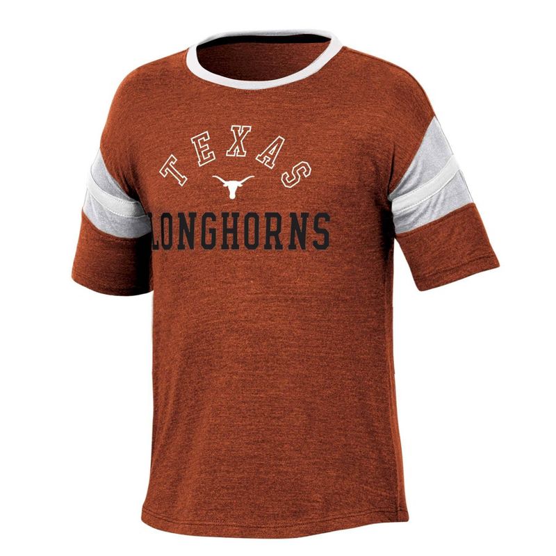 NCAA Texas Longhorns Girls&#39; Short Sleeve Striped Shirt, 1 of 4