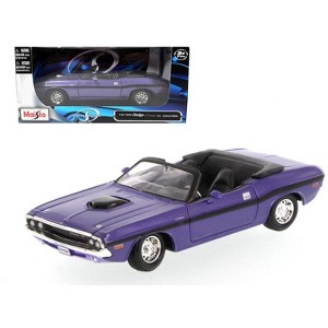 1970 Dodge Challenger R/T Convertible Purple 1/24 Diecast Model Car by Maisto - 1 of 3