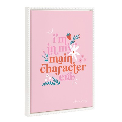 18&quot;x24&quot; Pink Canvas Motivational Quote with Beaded Frame