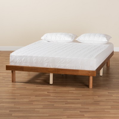Winston Walnut Brown Wood Queen Platform Bed Frame