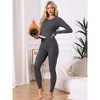 INSPIRE CHIC Women's Thermal Underwear Sets Long Sleeve Shirt with Leggings Cold Winter Base Layer Pajamas Set - 4 of 4