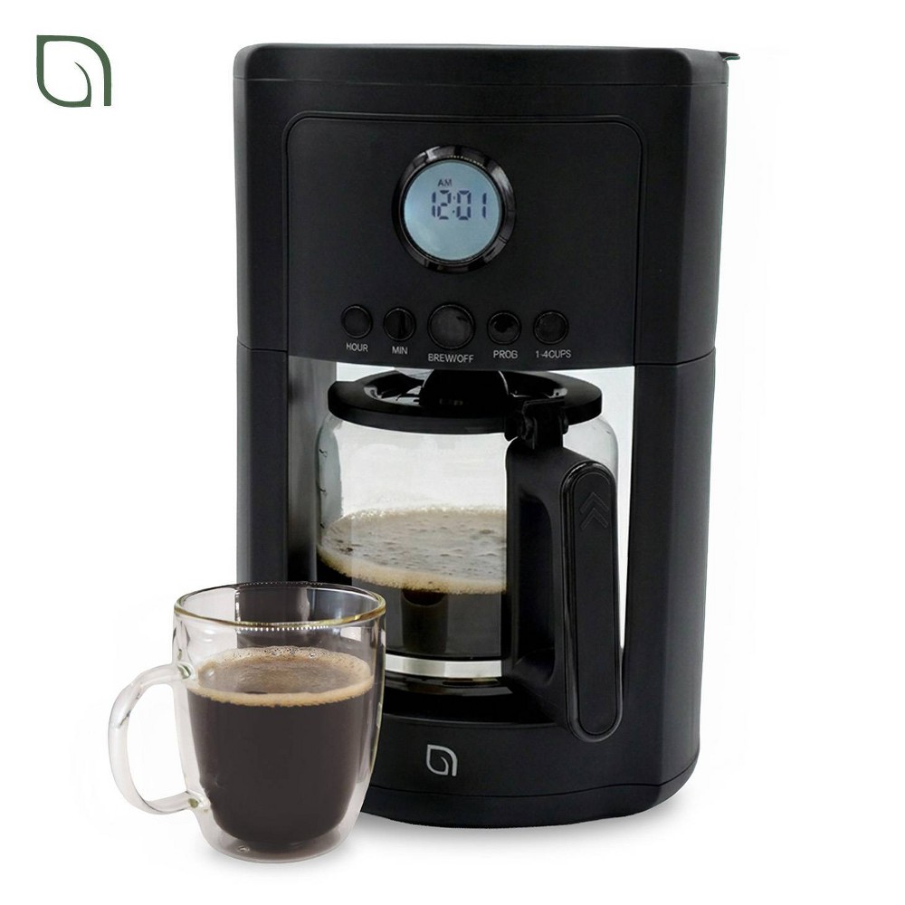 Willow Kitchen 12 Cup Programmable Drip Coffee Maker Machine, Keep Warm Setting & 24h Program with Auto Shut-Off Black
