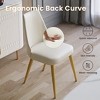 POVISON Modern Luxury Upholstered Dining Chairs Set of 2, High Back Side Chairs, Beige - 4 of 4