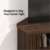 GALANO Corner TV Cabinet with Sliding Tambour Door in Royal Walnut, 43.3" W x 20" D x 14.8" H - 4 of 4