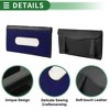 Unique Bargains Universal Car Tissue Holder Sun Visor Holder Cover Car Backseat Extra Large Tissue Organization Faux Leather Black Blue - 4 of 4