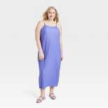 Women's Sleeveless Midi Plisse Bodycon Dress - A New Day™