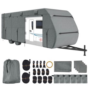 VEVOR Travel Trailer Cover, 28-31 ft RV Cover, Top 300D Oxford Fabric Camper Cover, Waterproof, Windproof and Rip-Stop Class A RV Cover, Gray - 1 of 4