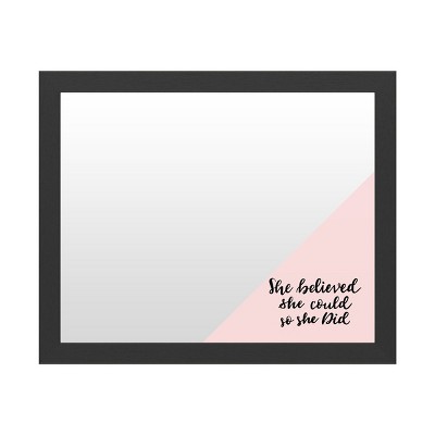Trademark Fine Art Dry Erase Marker Board with Printed Artwork - ABC 'She Believed She Could Pink' White Board