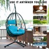 SKRAN Hanging Egg Chair, Swing Basket Egg Chairs with Stand Wicker, UV Resistant Removable & Washable Cushions for Bedroom Porch - 4 of 4