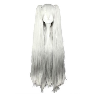 Unique Bargains Curly Wig Wigs For Women 30 Black White With Wig