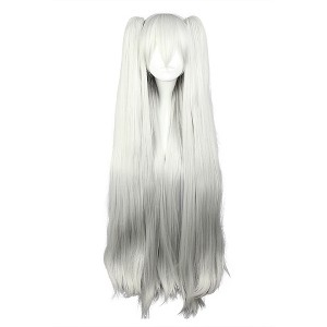 Unique Bargains Women's Curly Wigs 39" Gray with Wig Cap Long Hair - 1 of 4