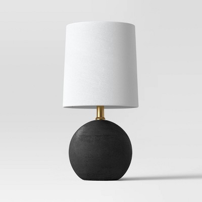 Wooden Mini Table Lamp with Circle Base Black (Includes LED Light Bulb) - Threshold™