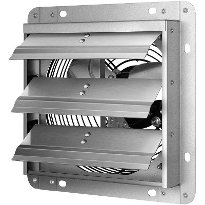 HANPURE iPower 14 Inch Shutter Exhaust Fan Aluminum,High Speed 1650RPM, 1000 CFM, 1-Pack, Silver