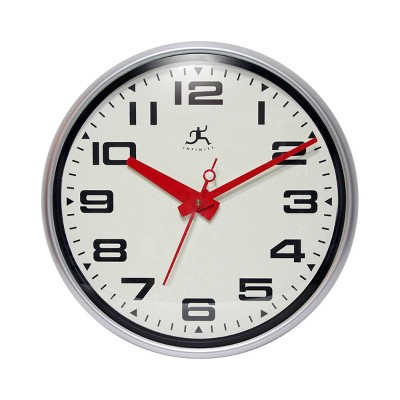 15" Lexington Avenue Wall Clock Matte Silver - Infinity Instruments