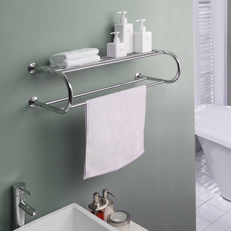 Wall Mounting Towel Bar and Shelf Chrome - Organize It All, 4 of 5