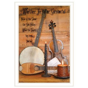 PAGED Modern Hand-Crafted Large Wall Art, Minimalist Framed Wall Art for Living Room, Printed Wall Decor - "Music" By Billy Jacobs, Hang Framed Poster - 1 of 2
