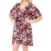 HAPPY BAY Women's Summer Beachwear Swim Suit Wraps Bathing Suit Cover-up Mini Wrap Dresses X-Large-XX-Large Black Tie Dye Design - 2 of 4