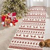 Christmas Area Rug Washable Festive Carpet Snowflakes Holiday Decor Non Slip Low Pile Living Room Bedroom Rug - 3 of 4