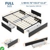 Queen/ Full/King Bed Frame with 3 Storage Drawers Fabric Upholstered Platform Bed Wooden Slats Support No Box Spring Needed - 2 of 4