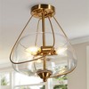 LNC Obscuragux 1-Lights 11.8-in Polished Gold with Clear Glas Urn Semi-Flush Mount Lights - 2 of 4