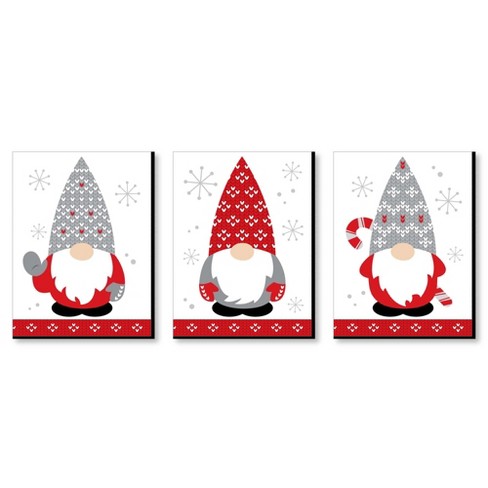 Download Big Dot Of Happiness Christmas Gnomes Holiday Wall Art Room Decor 7 5 X 10 Inches Set Of 3 Prints Target