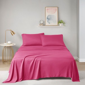 Elegant Smooth Solid Microfiber Sheet Set, All Season Bedding Set, Cozy Home Textile for Modern Bedroom Decor - 1 of 4