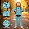 The Pink Picket Fence - Suzie Dinosaur Hoodie, Dress, and Leggings Set in Blue - 3 of 4