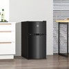 HOMCOM Double Door Mini Fridge with Freezer, 3.2 Cu.Ft Compact Refrigerator with Adjustable Shelf, Adjustable Thermostat and Reversible Door, Black - 3 of 4